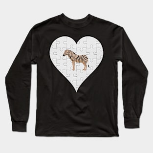 Jigsaw  Zebra Heart Design - Wild Animal Zebra Long Sleeve T-Shirt